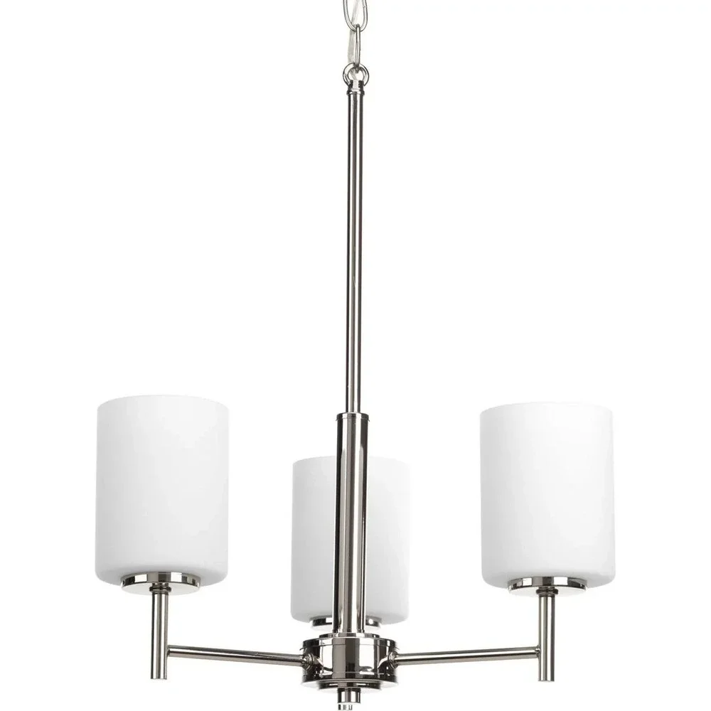 Progress Lighting - Replay  Three-Light Etched White Glass Chandelier P4318-104